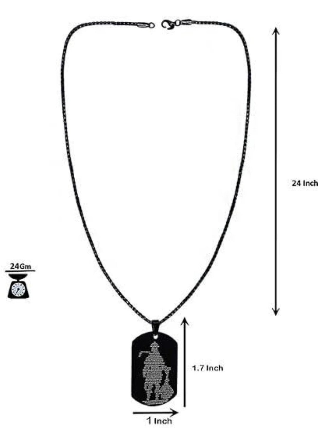 Hanuman Chalisa Micro-carved Tag Stainless Steel Necklace for Men