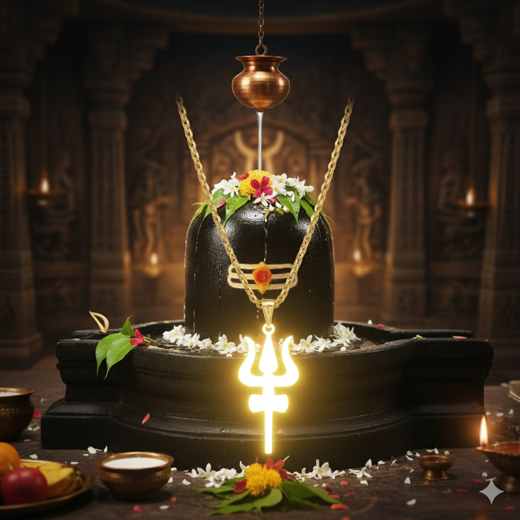 Trishul With Damru Pendant