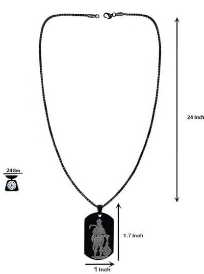 Hanuman Chalisa Micro-carved Tag Stainless Steel Necklace for Men
