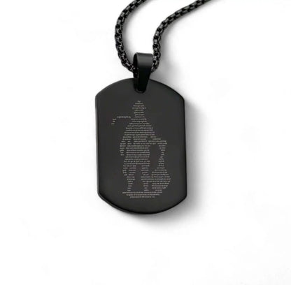 Hanuman Chalisa Micro-carved Tag Stainless Steel Necklace for Men
