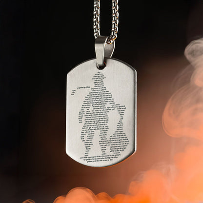 Hanuman Chalisa Micro-carved Tag Stainless Steel Necklace for Men