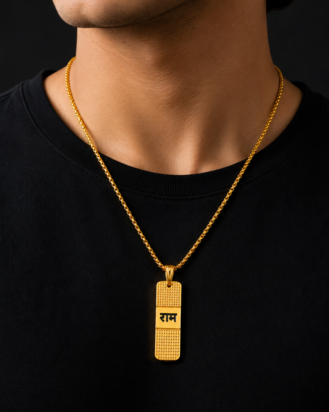 Ram Naam Gold Plated Pendant Necklace