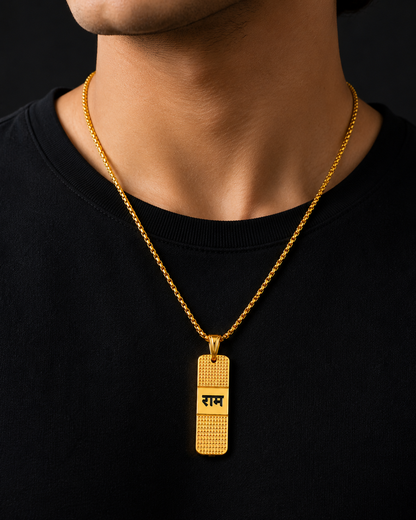 Shree Ram Naam Gold Plated Pendant Necklace
