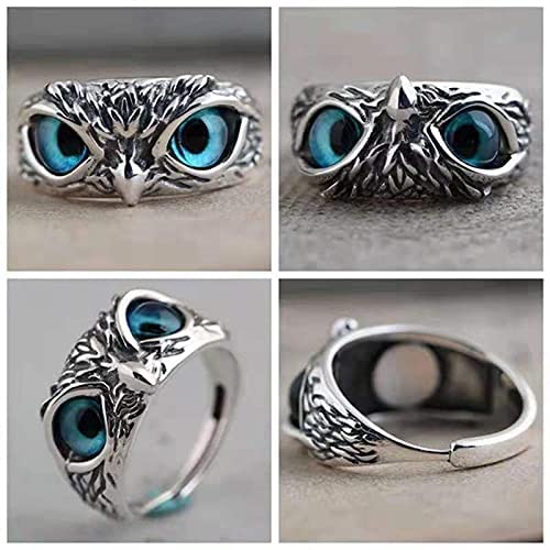 Owl Ring for Men and Women Adjustable Signet Ring Stainless Steel