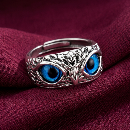 Owl Ring for Men and Women Adjustable Signet Ring Stainless Steel