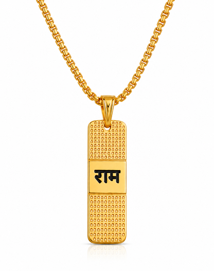 Shree Ram Naam Gold Plated Pendant Necklace