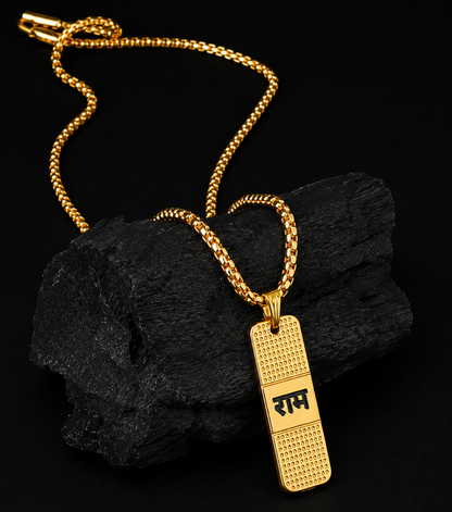Shree Ram Naam Gold Plated Pendant Necklace