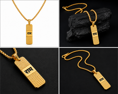Shree Ram Naam Gold Plated Pendant Necklace