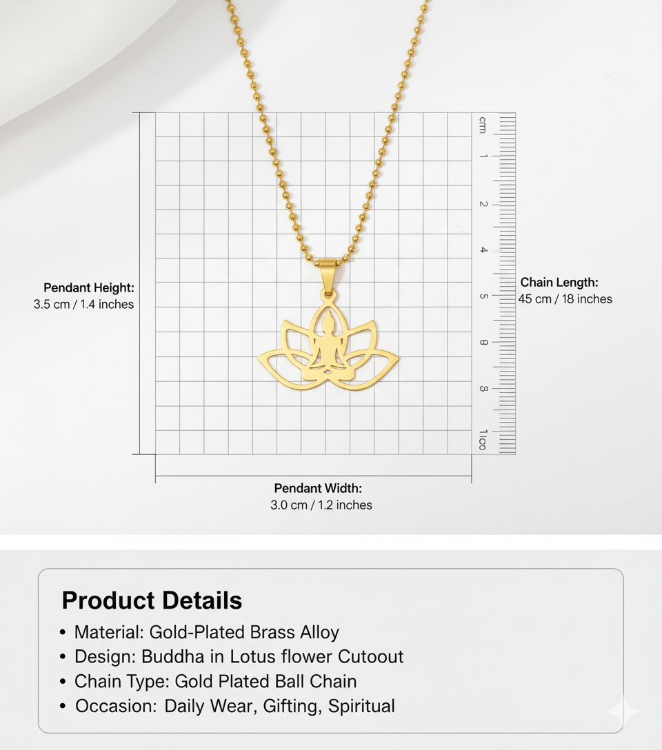 Gold Buddha Pendant