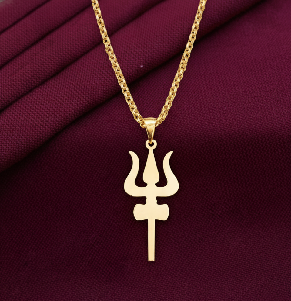 Trishul With Damru Pendant
