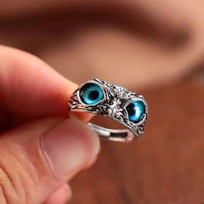 Owl Ring for Men and Women Adjustable Signet Ring Stainless Steel