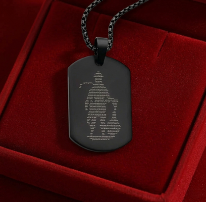 Hanuman Chalisa Micro-carved Tag Stainless Steel Necklace for Men